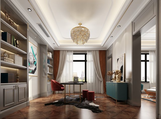 luxurious bedroom 3D Модель .c4d .max .obj .3ds .fbx .stl .blend 