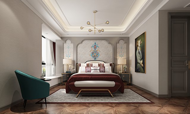 luxurious bedroom Modèle 3D .c4d .max .obj .3ds .fbx .stl .blend