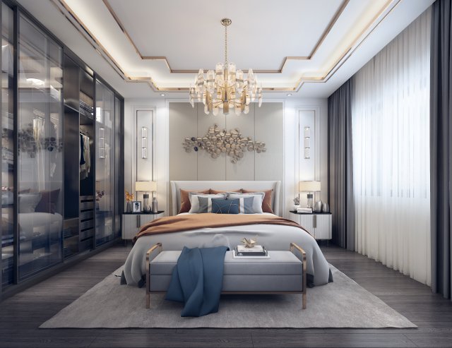 luxurious bedroom Modelo 3D .c4d .max .obj .3ds .fbx .stl .blend 
