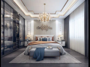 luksusowa sypialnia Model 3D