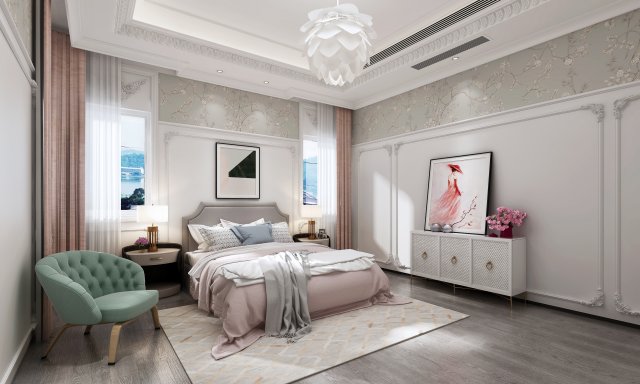 modern bedroom 3D-Modell .c4d .max .obj .3ds .fbx .stl .blend 