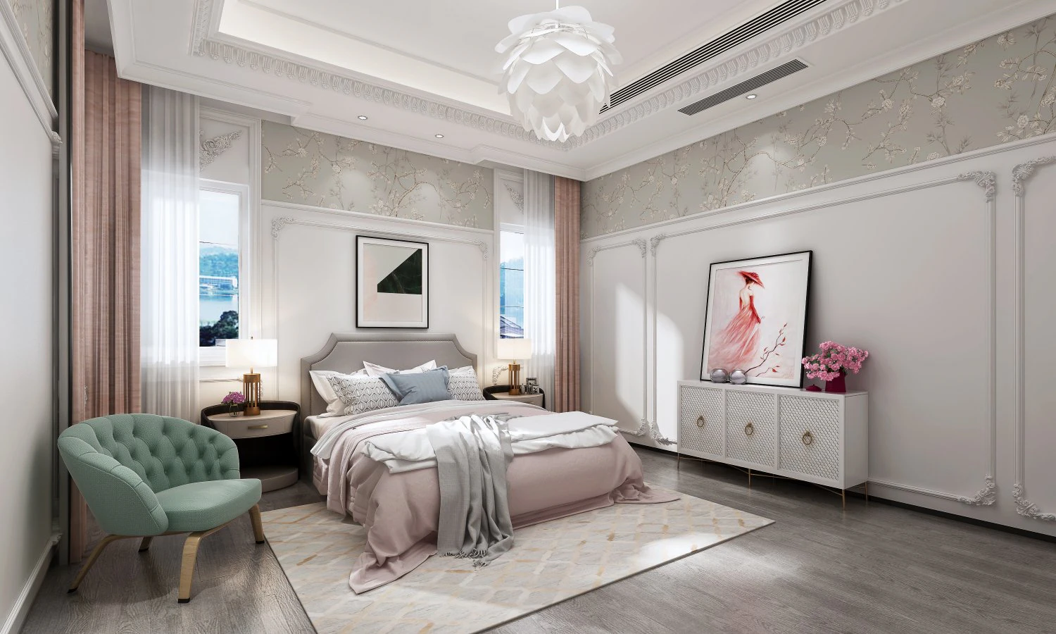 modern bedroom 3D Model .c4d .max .obj .3ds .fbx .stl .blend 