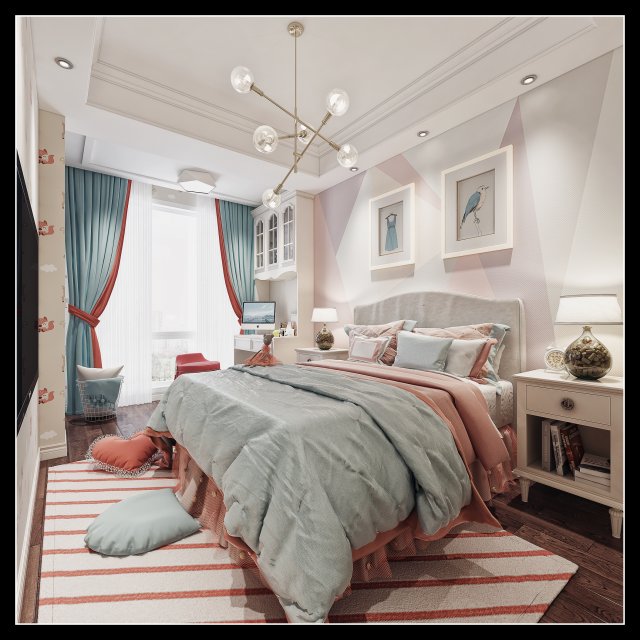 modern bedroom Modèle 3D .c4d .max .obj .3ds .fbx .stl .blend 