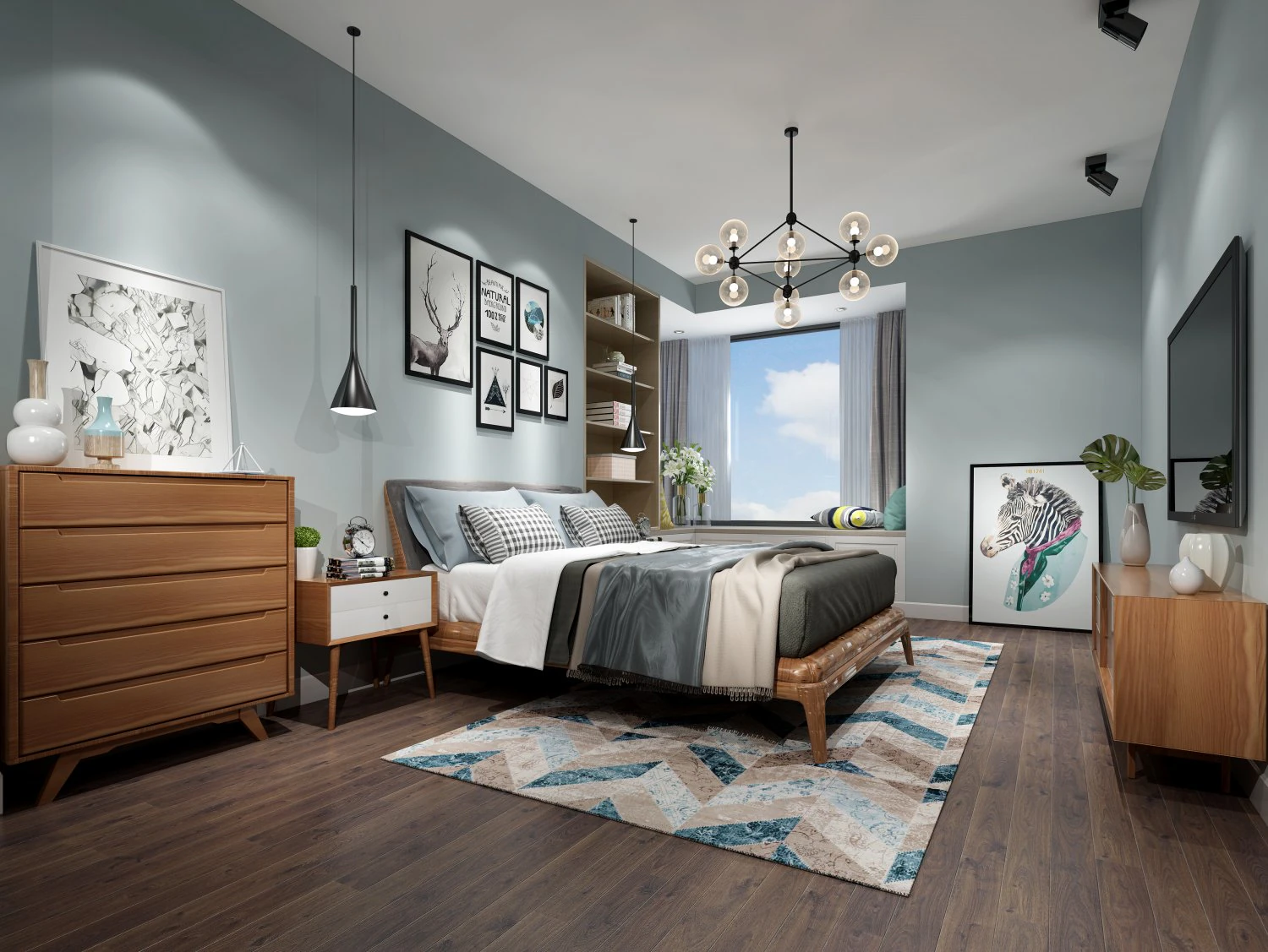 modern bedroom 3D Model .c4d .max .obj .3ds .fbx .stl .blend 
