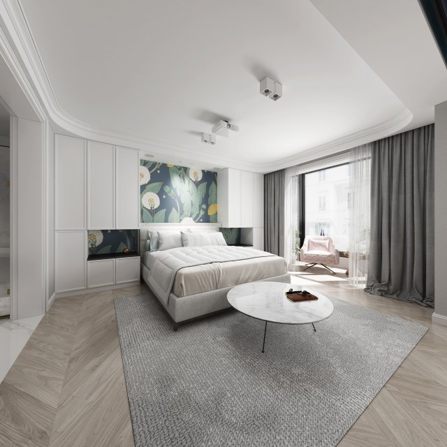 modern bedroom 3D 模型 .c4d .max .obj .3ds .fbx .stl .blend 