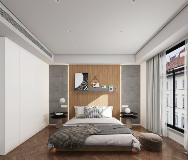 modern bedroom Modello 3D .c4d .max .obj .3ds .fbx .stl .blend 