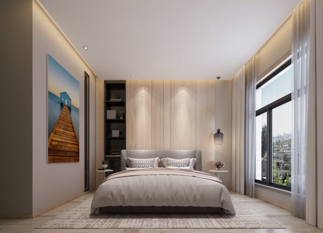modern bedroom 3D Model .c4d .max .obj .3ds .fbx .stl .blend 