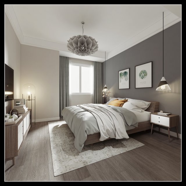 modern bedroom Modelo 3D .c4d .max .obj .3ds .fbx .stl .blend