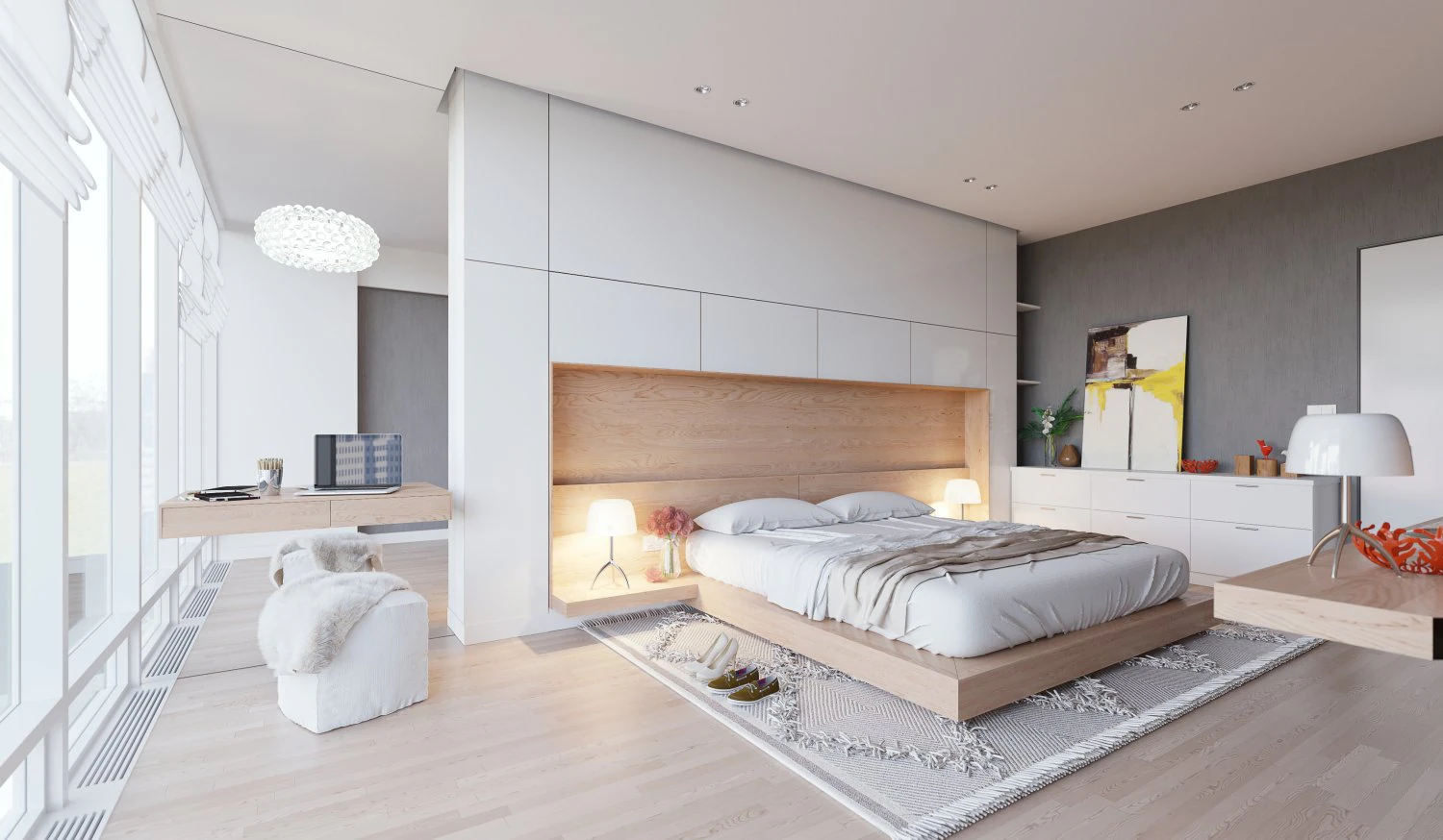 modern bedroom 3D Model .c4d .max .obj .3ds .fbx .stl .blend 