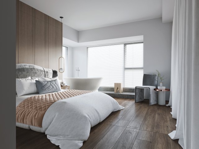 modern bedroom Model 3D .c4d .max .obj .3ds .fbx .stl .blend 