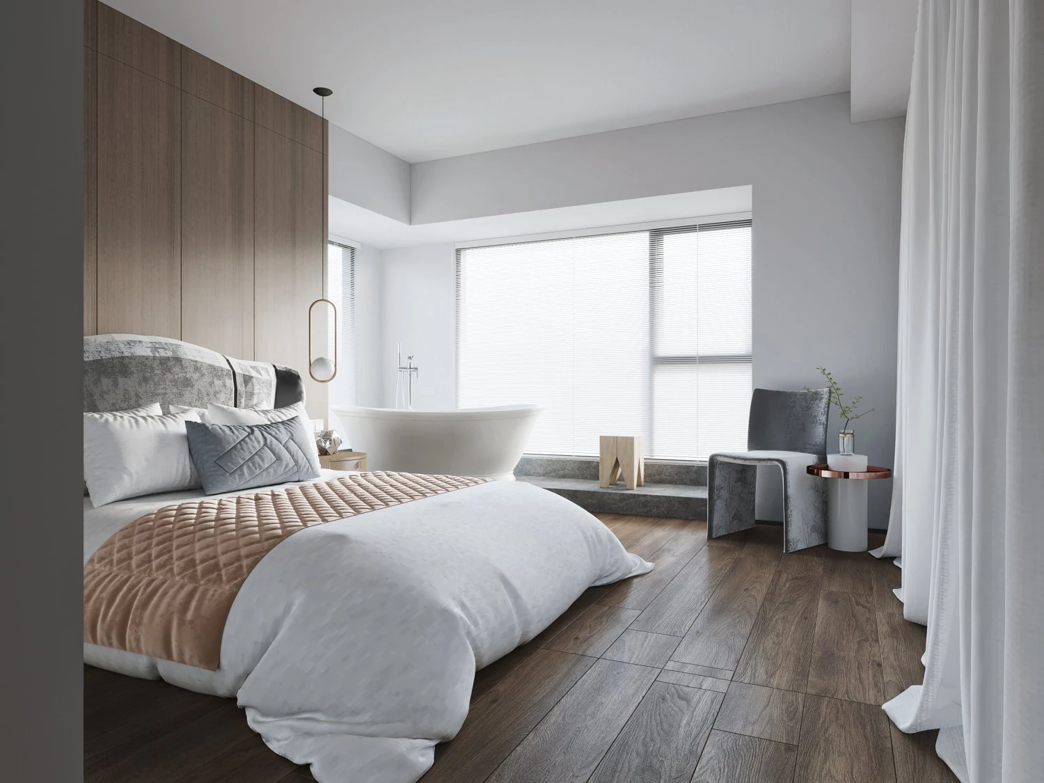 modern bedroom 3D Model .c4d .max .obj .3ds .fbx .stl .blend 