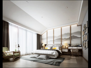 modern bedroom Modello 3D