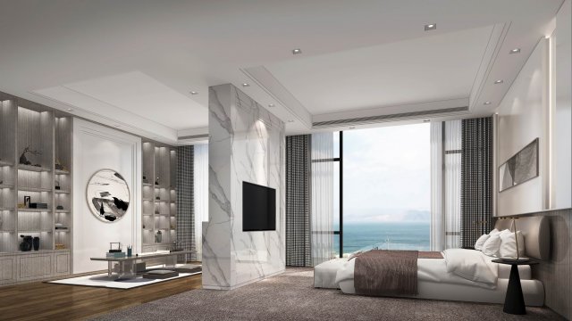 modern bedroom Model 3D .c4d .max .obj .3ds .fbx .stl .blend