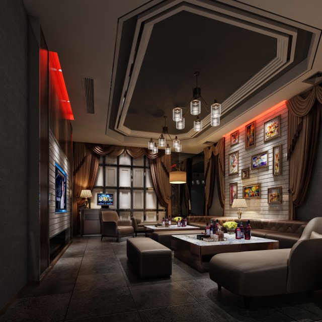 bar 3D Модель .c4d .max .obj .3ds .fbx .stl .blend 