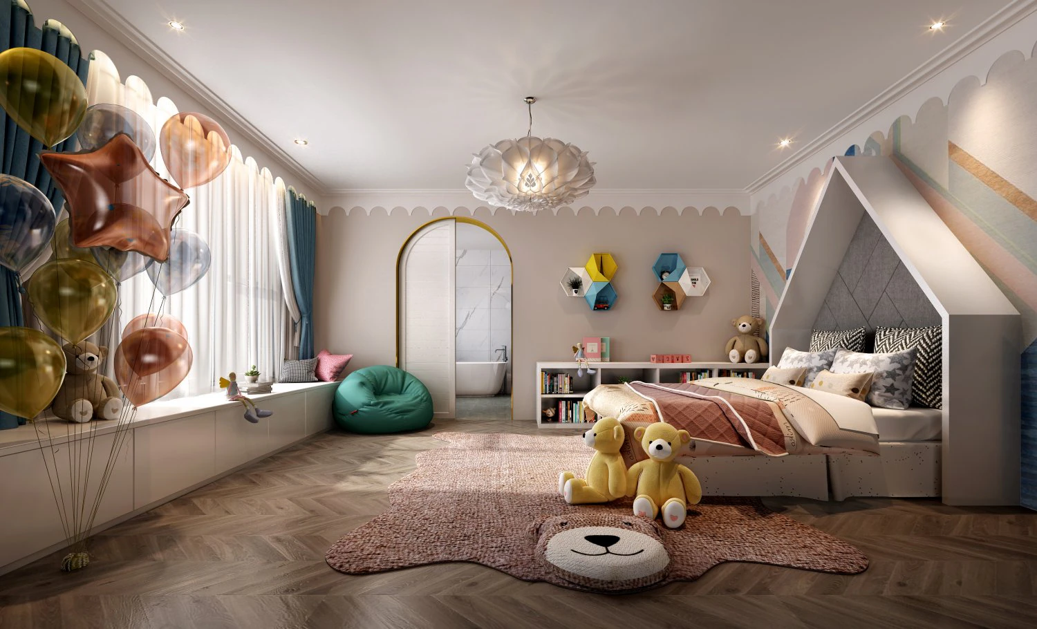 childrens bedroom 3D Model .c4d .max .obj .3ds .fbx .stl .blend