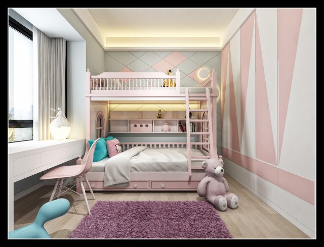 childrens bedroom Modelo 3D .c4d .max .obj .3ds .fbx .stl .blend 