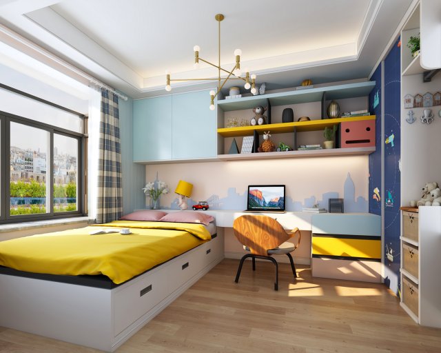 childrens bedroom 3D मॉडल .c4d .max .obj .3ds .fbx .stl .blend 
