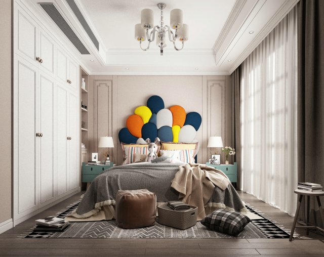 childrens bedroom 3D मॉडल .c4d .max .obj .3ds .fbx .stl .blend 