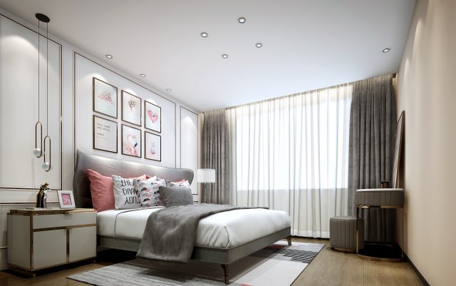 childrens bedroom 3D Model .c4d .max .obj .3ds .fbx .stl .blend