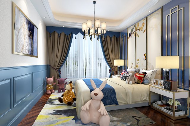 childrens bedroom Model 3D .c4d .max .obj .3ds .fbx .stl .blend 