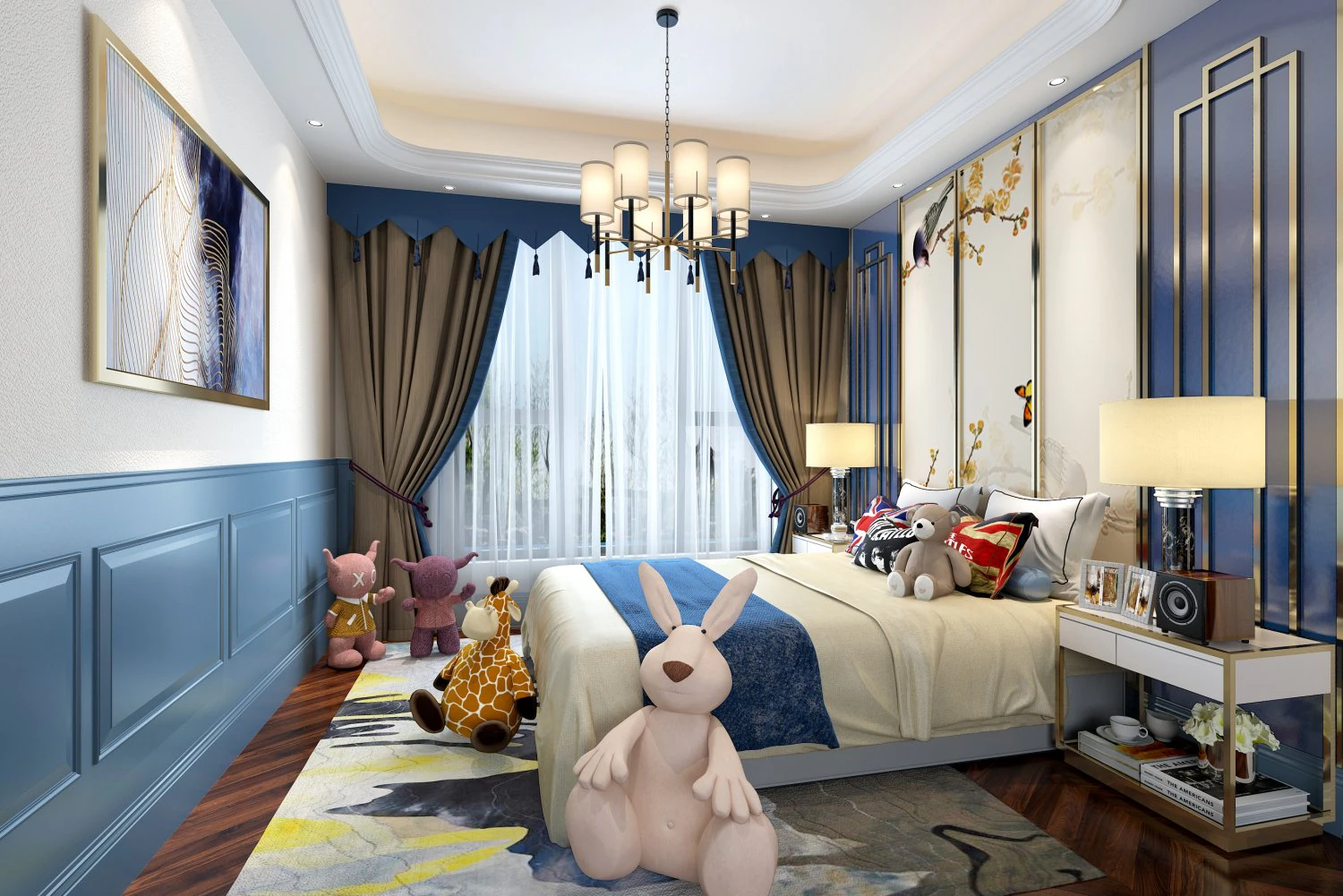 childrens bedroom 3D Model .c4d .max .obj .3ds .fbx .stl .blend 