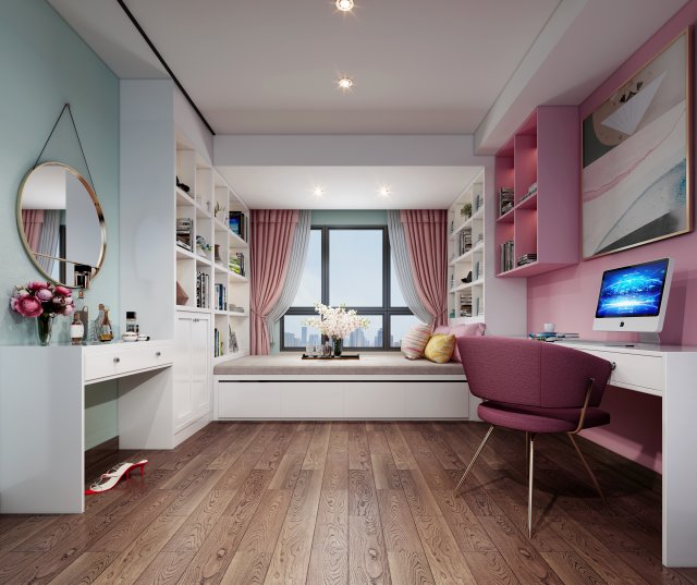 childrens bedroom 3D 模型 .c4d .max .obj .3ds .fbx .stl .blend 