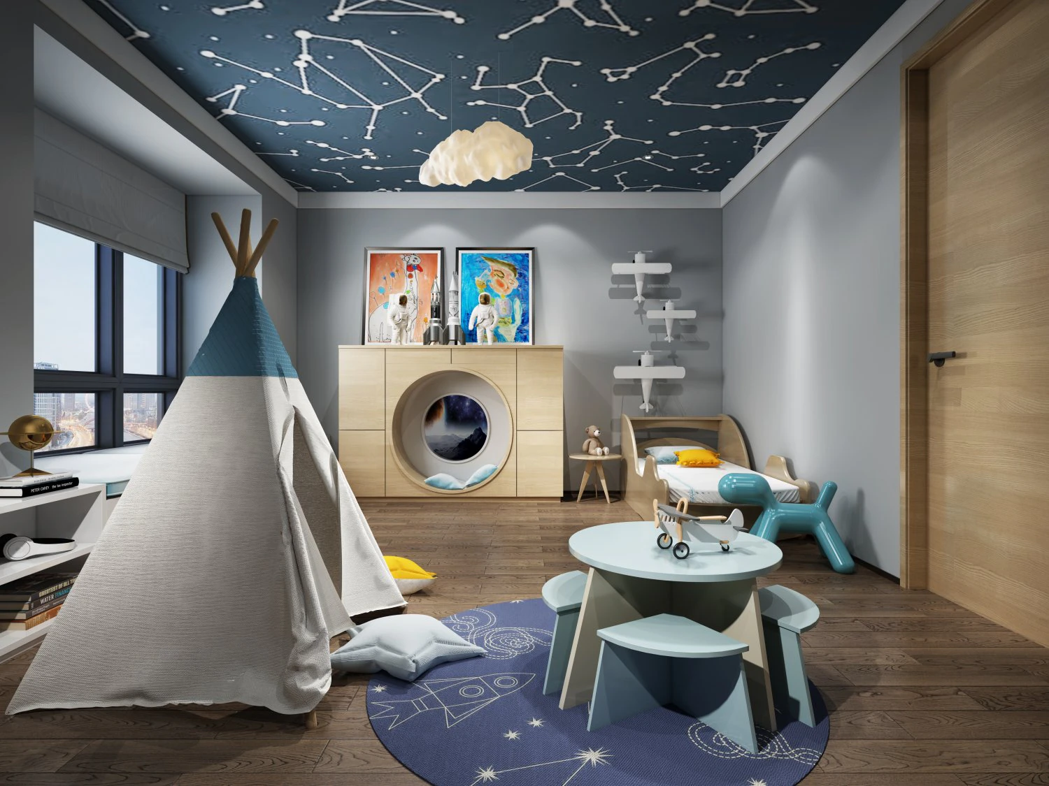 childrens bedroom 3D Model .c4d .max .obj .3ds .fbx .stl .blend 