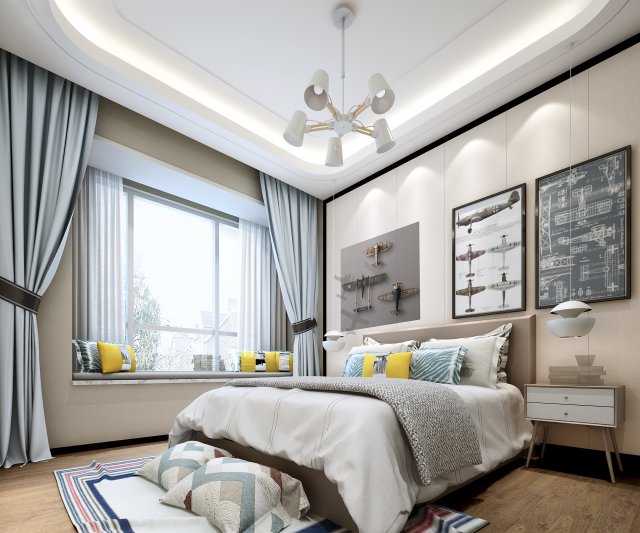 childrens bedroom Model 3D .c4d .max .obj .3ds .fbx .stl .blend