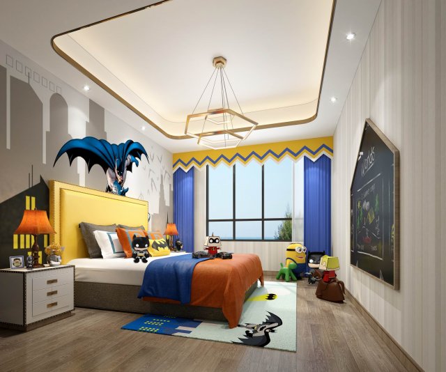 childrens bedroom Model 3D .c4d .max .obj .3ds .fbx .stl .blend 