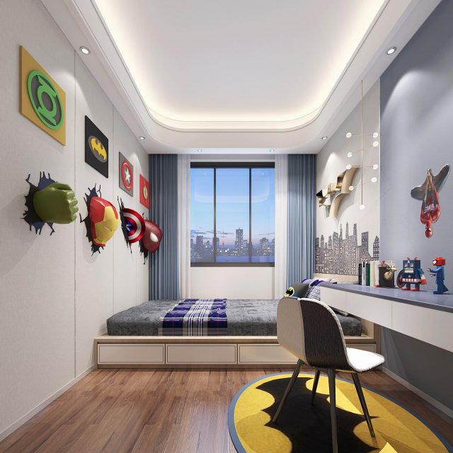 childrens bedroom Modelo 3D .c4d .max .obj .3ds .fbx .stl .blend 