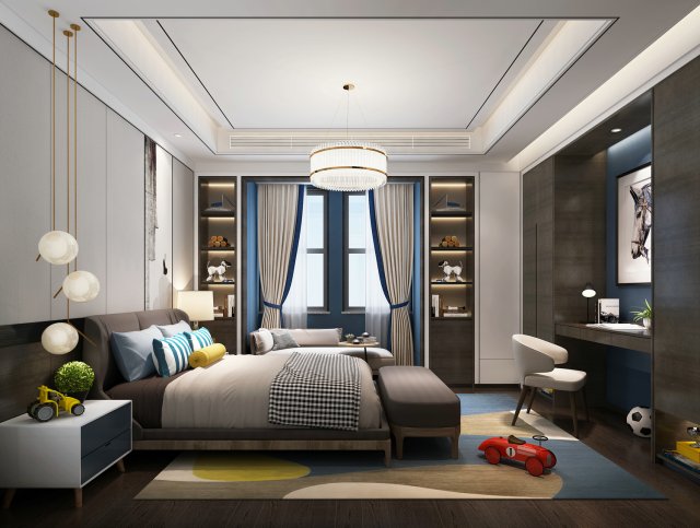 childrens bedroom 3D Модель .c4d .max .obj .3ds .fbx .stl .blend 