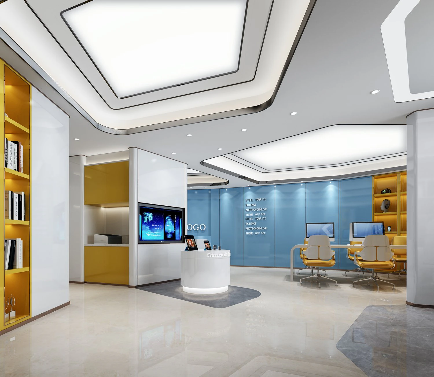 modern office 3D Model .c4d .max .obj .3ds .fbx .stl .blend 