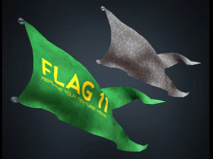 20 fully loop animated flags mid-poly 3D Model
