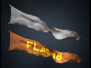 20 fully loop animated flags mid-poly 3D Model