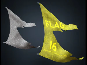 20 fully loop animated flags mid-poly 3D Model