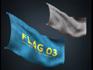 20 fully loop animated flags mid-poly 3D Model