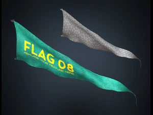 20 fully loop animated flags mid-poly 3D Model