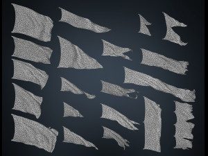 20 fully loop animated flags mid-poly Modelo 3D