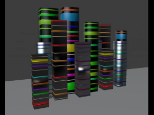 공상 과학 고층 빌딩 3D 모델