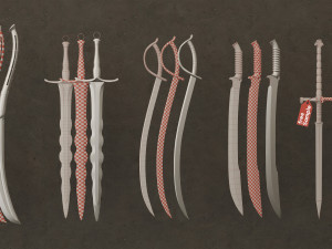 25 Sword Base Mesh - Vol 01 Game Ready 3D-Modell
