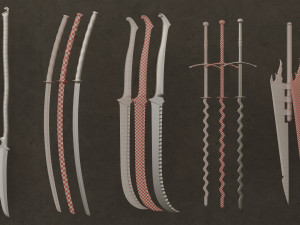 25 Sword Base Mesh - Vol 01 Game Ready 3D-Modell