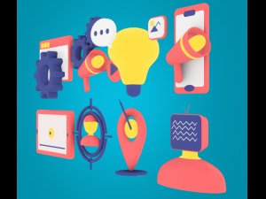 icons marketing 3D मॉडल