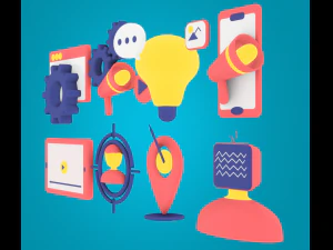 ikony marketingu Model 3D