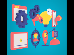 icons marketing 3D 모델