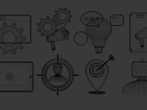 icons marketing 3D 모델