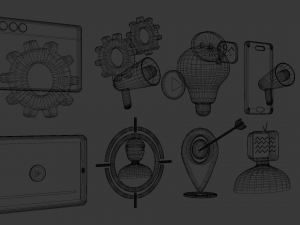 icons marketing 3D 모델