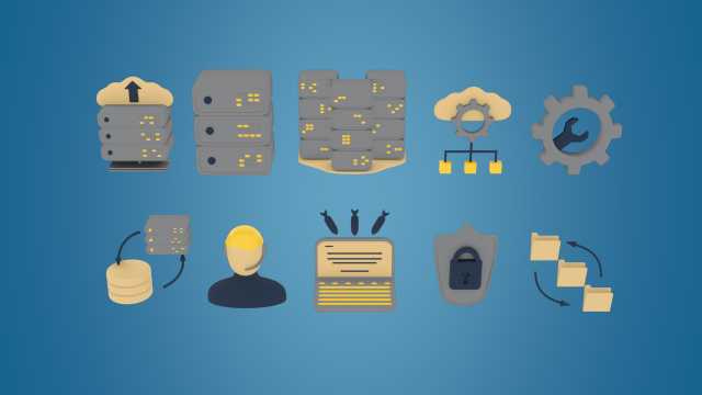 icons data center and hosting Modello 3D .c4d .max .obj .3ds .fbx .stl .blend 
