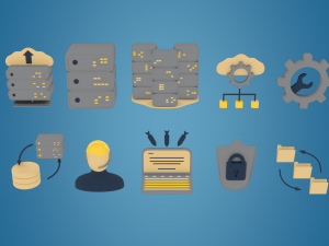 icons data center and hosting Modello 3D