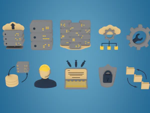 iconen datacenter en hosting 3D Model