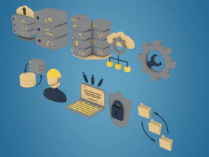 icons data center and hosting 3D Model